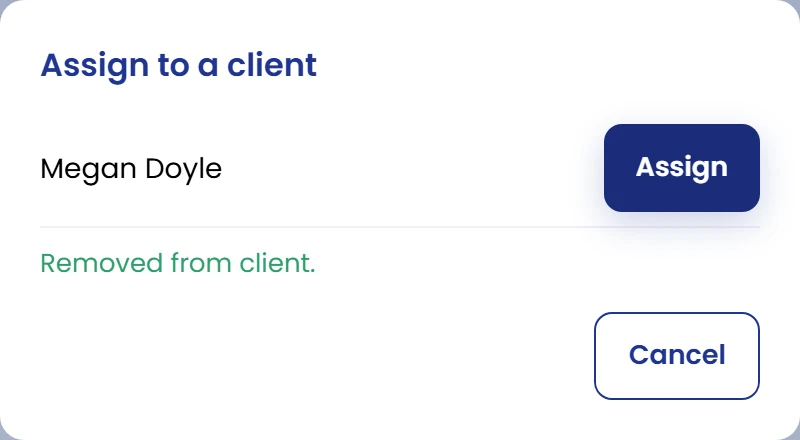 Remove an assignment