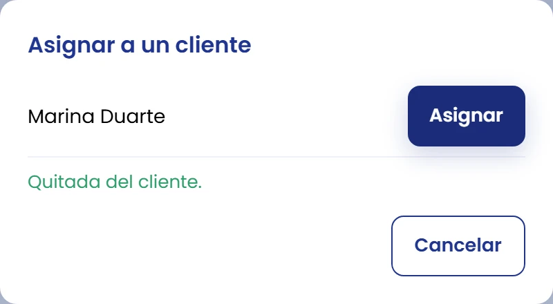 Retira una asignación