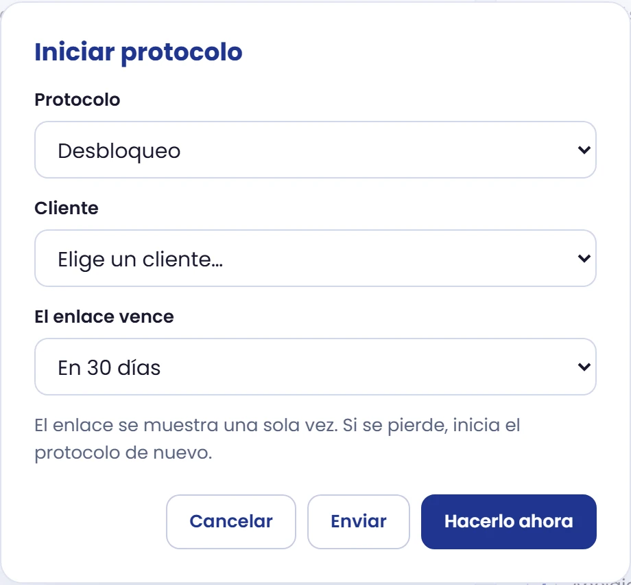Si no tienes un cliente seleccionado