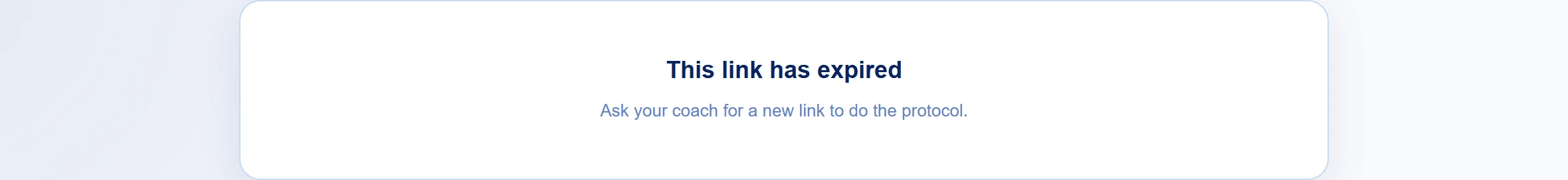 If the link has expired or is invalid