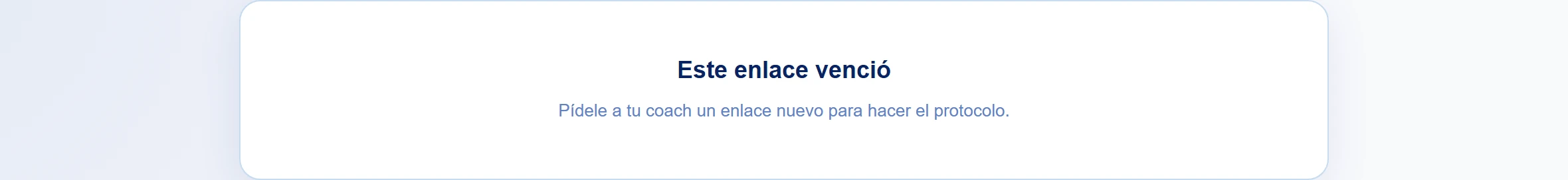 Si el enlace ha vencido o no es válido