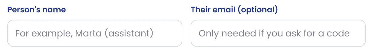 Enter the name and email