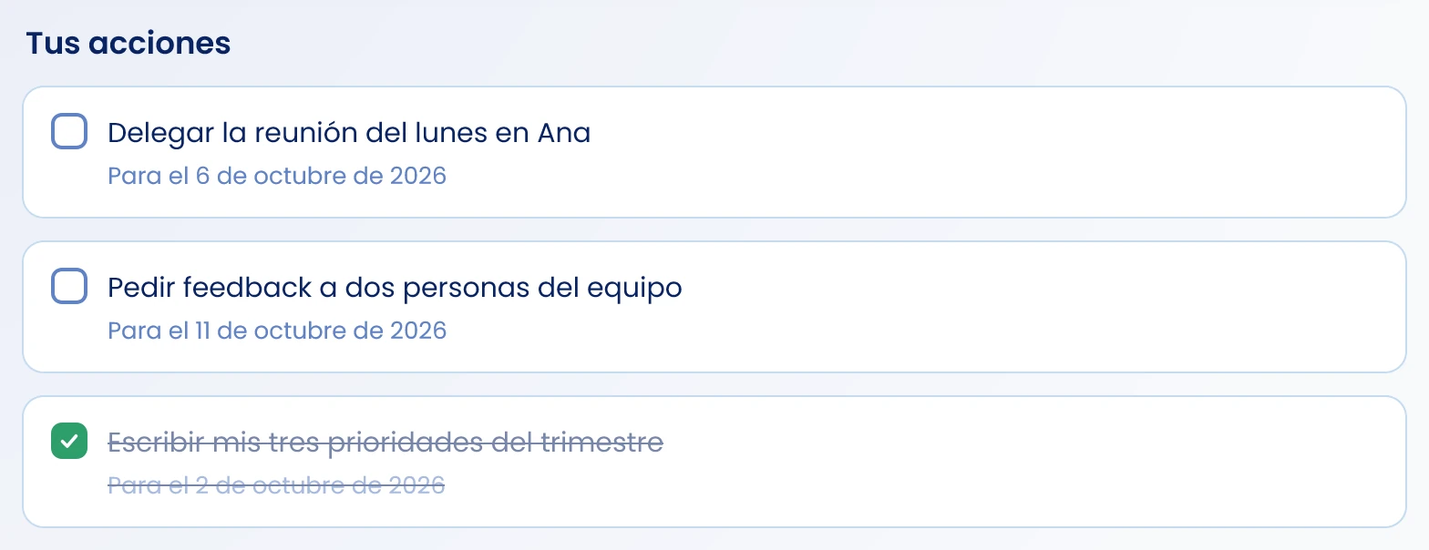 Actualiza una acción