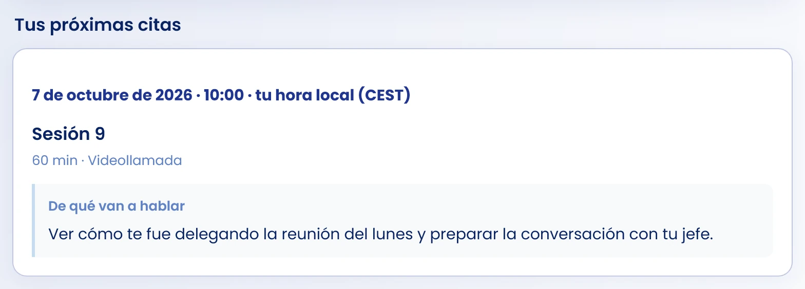 Consulta citas y sesiones