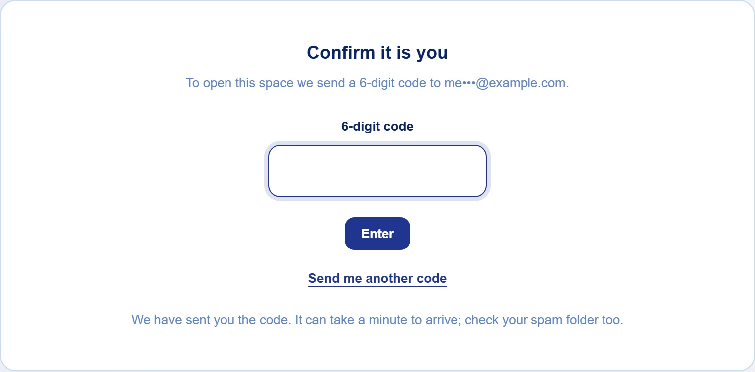 Enter the code and select Enter