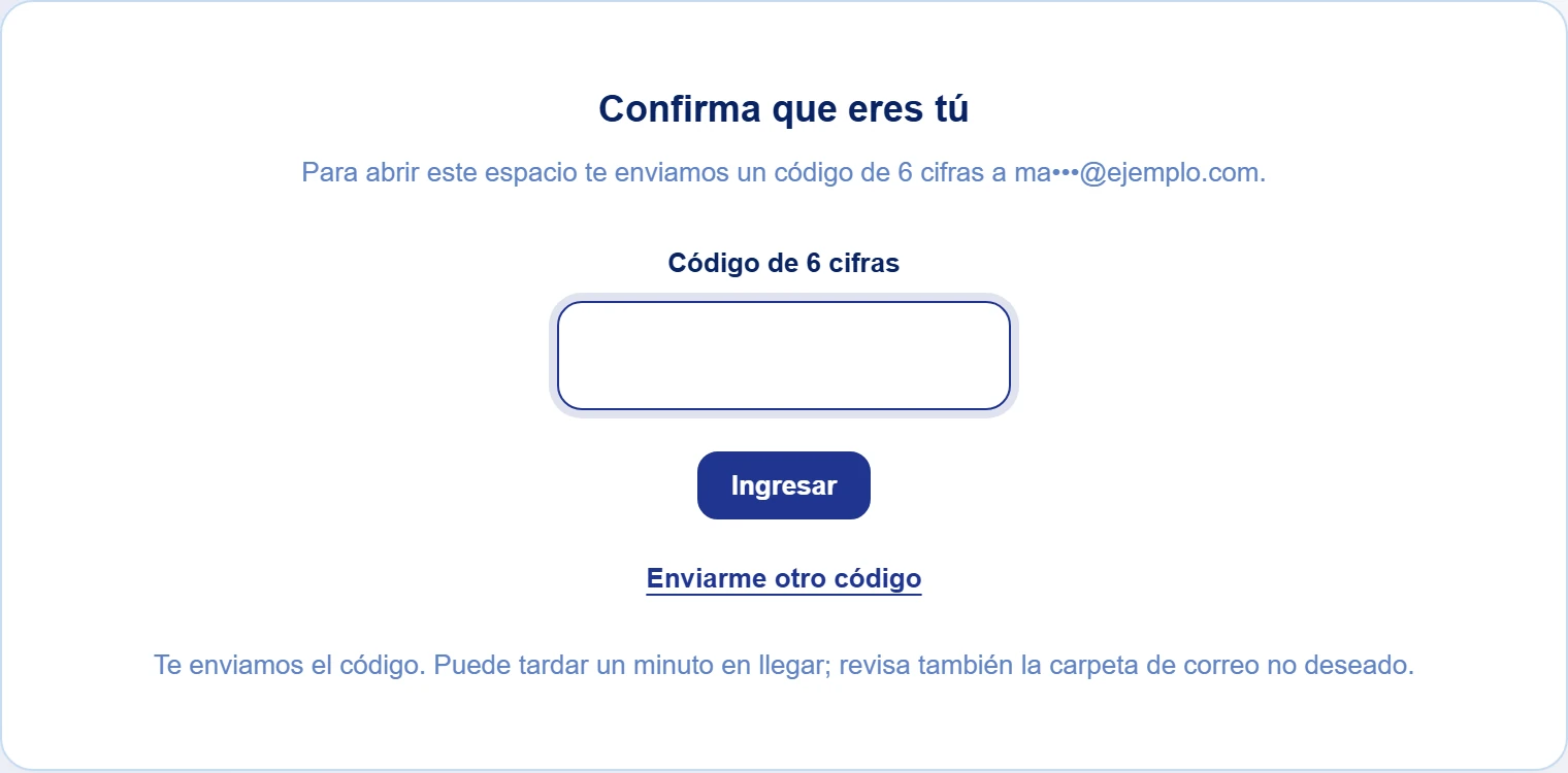 Escribe el código y pulsa Ingresar