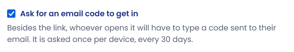 Enable the email code