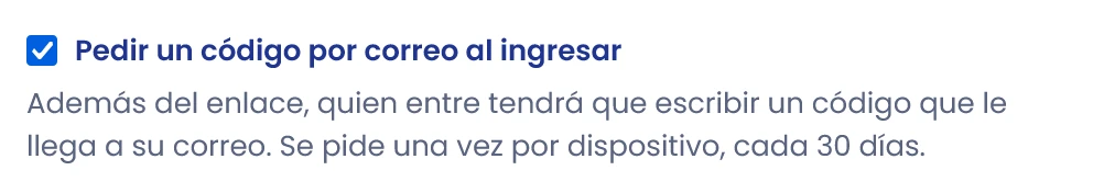 Activa el código por correo