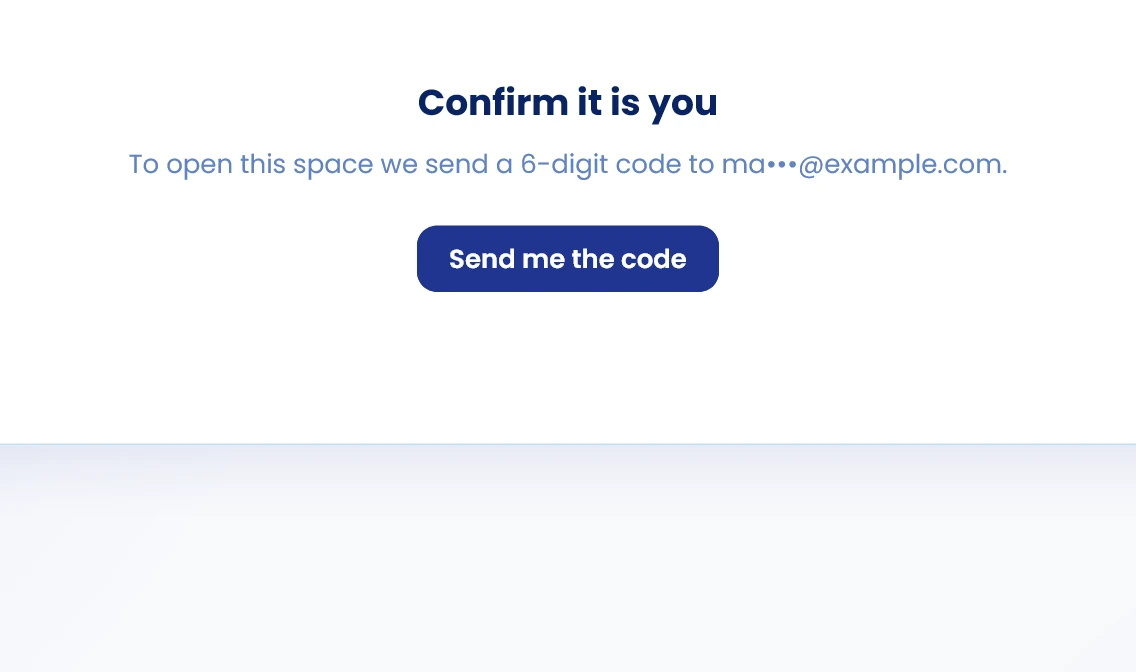 Request the code when the space asks for it