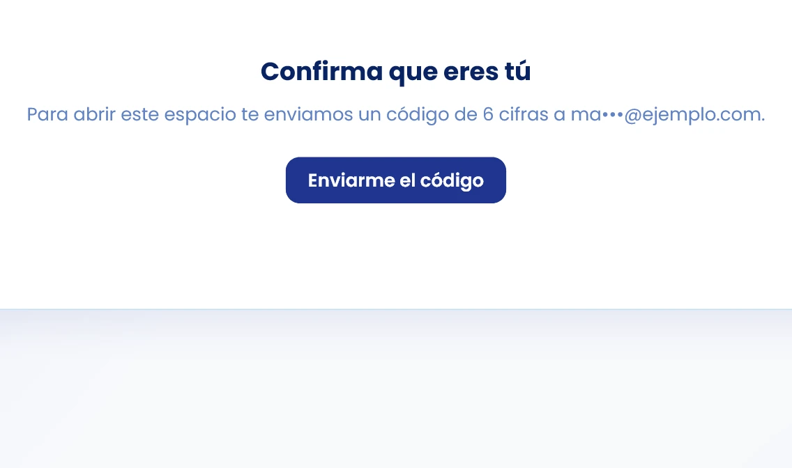Solicita el código cuando el espacio lo pida