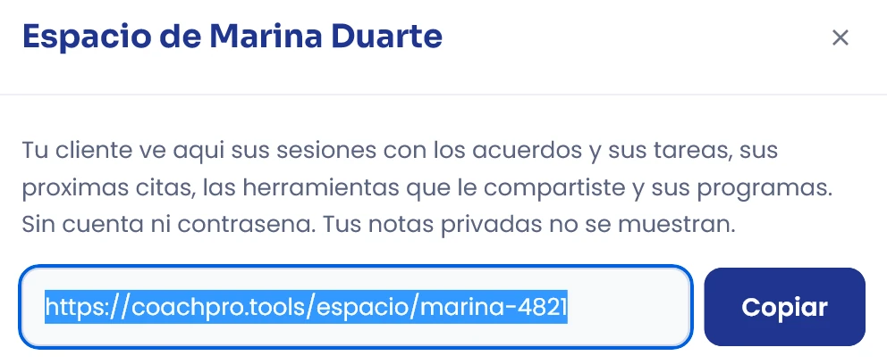 Comprueba el enlace y el nombre