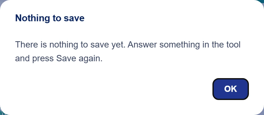 If Nothing to save appears