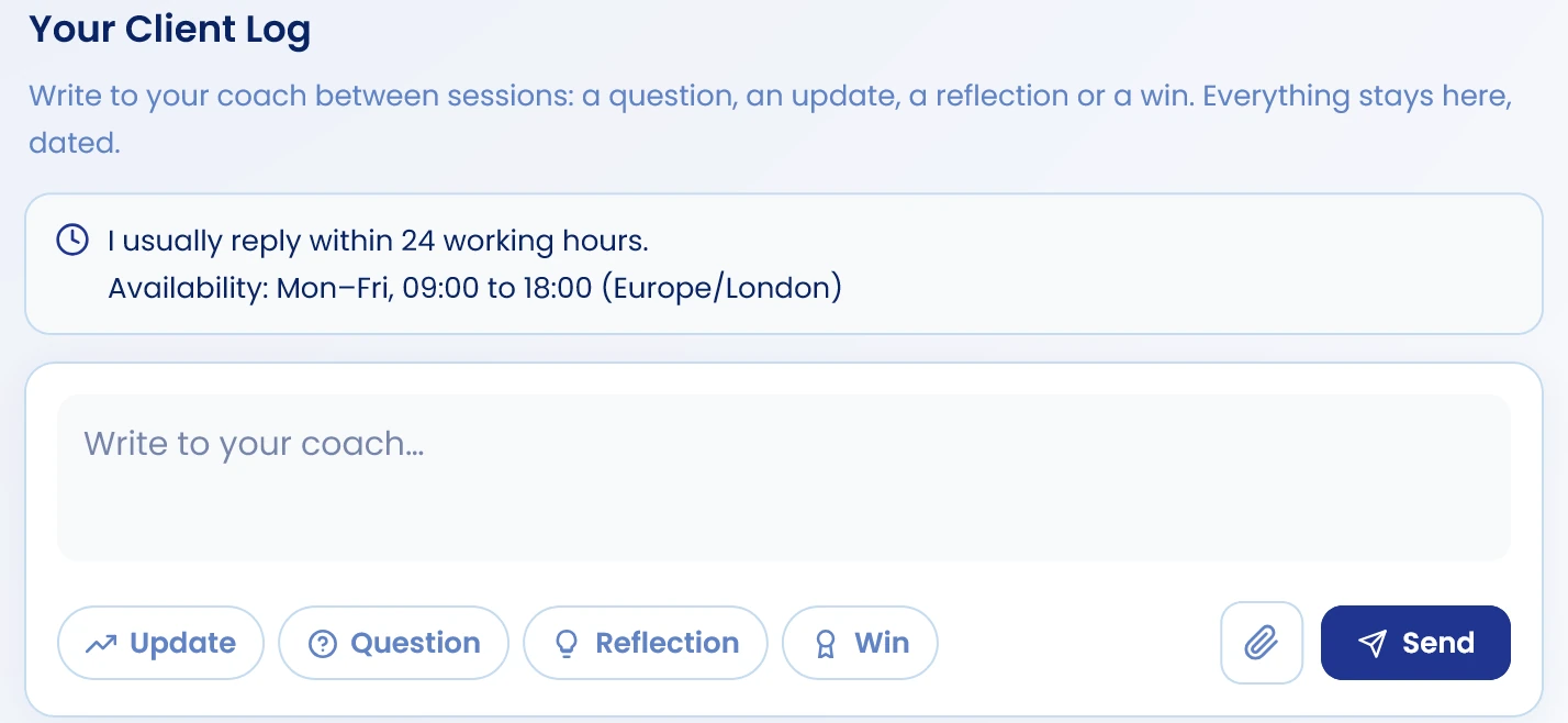 Open your Client Log in the space