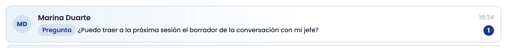 Abre la conversación del cliente