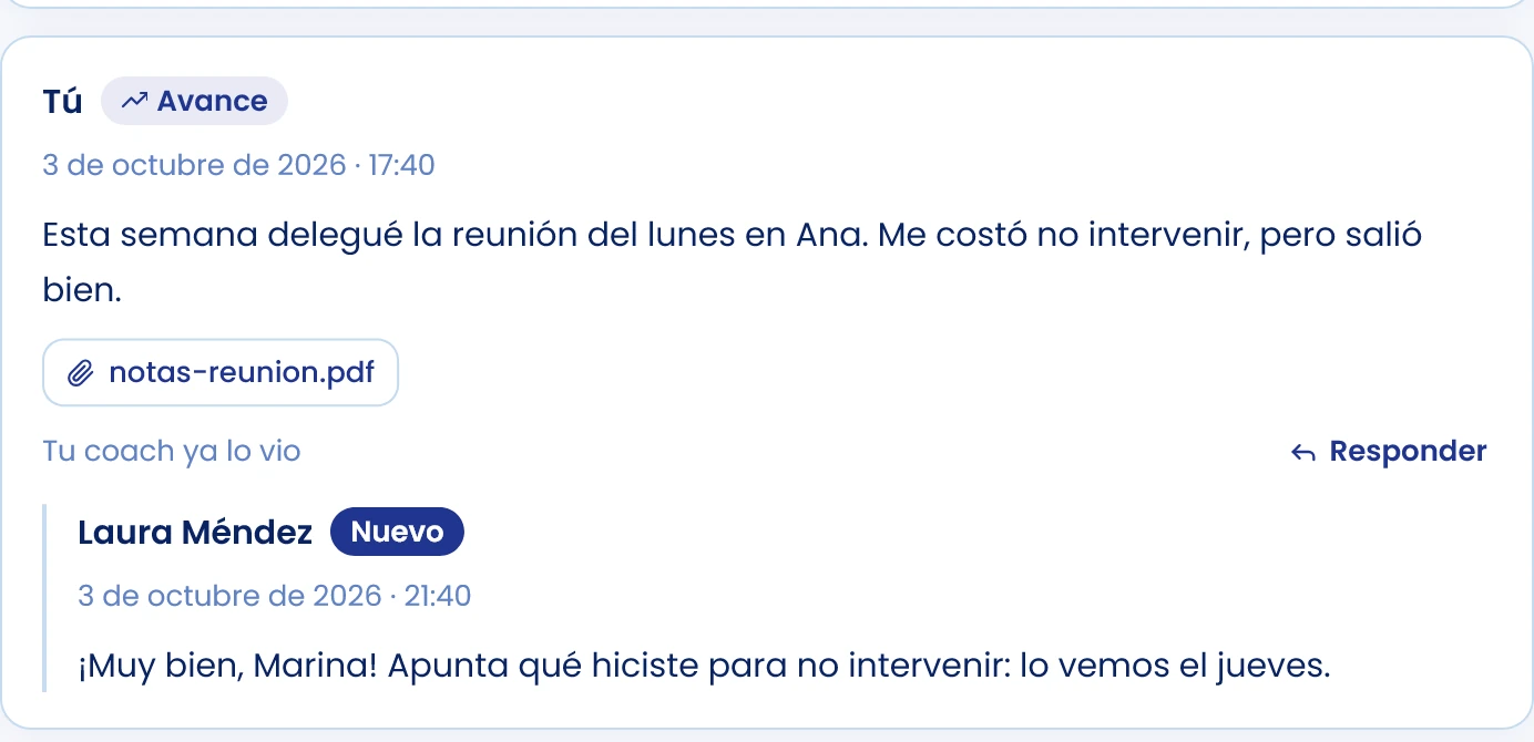 Lee y responde al coach
