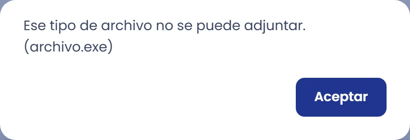 Si un archivo no se admite