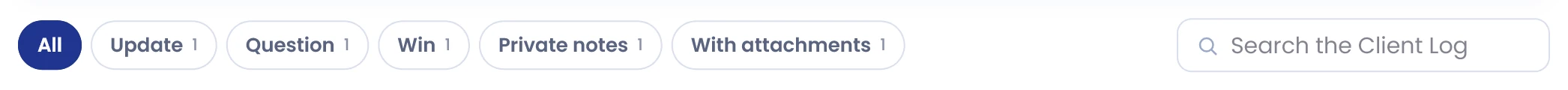 Search and filter entries