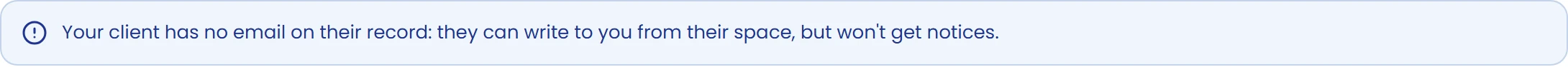 If the client has no email