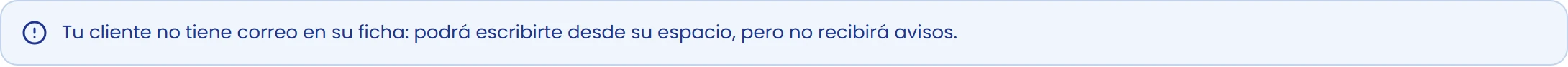 Si el cliente no tiene correo