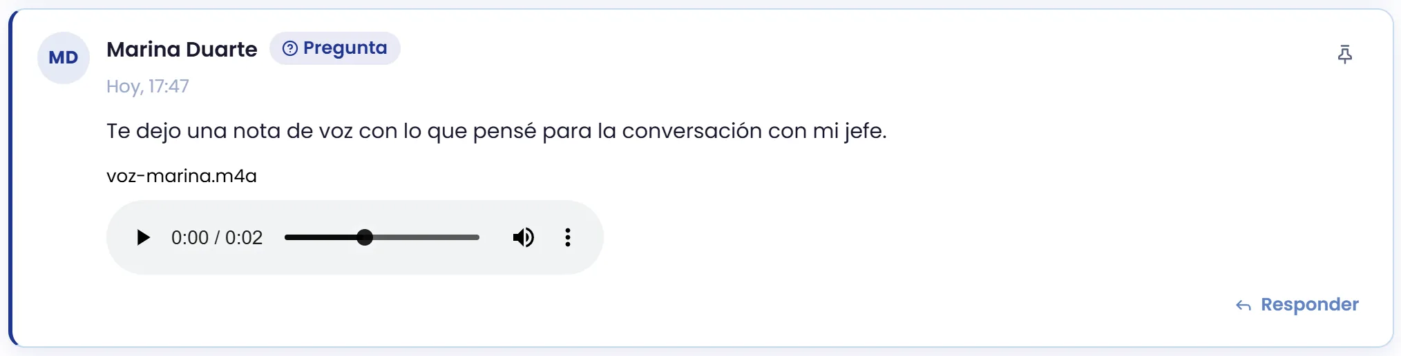 Escucha una nota recibida