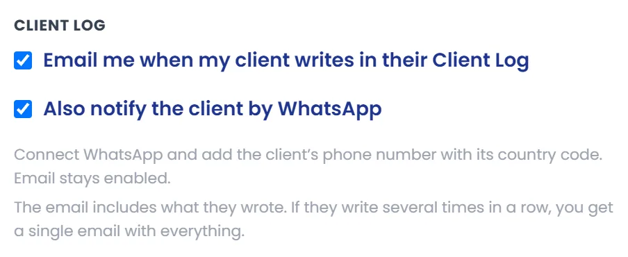 Also notify by WhatsApp