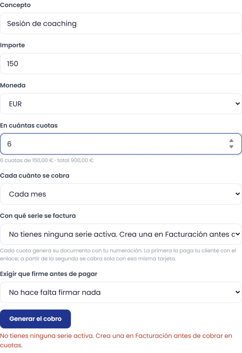 Si no tienes una serie disponible