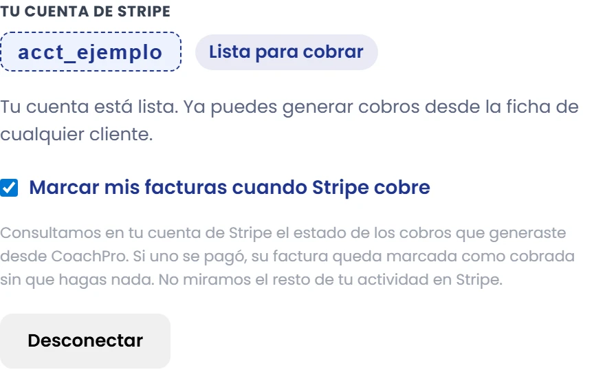 Comprueba la conexión de cobros