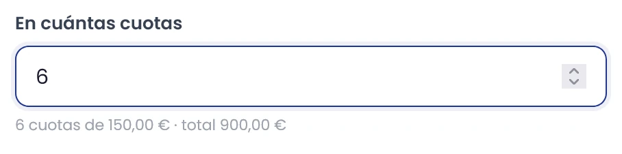 Comprueba el importe por cuota y el total