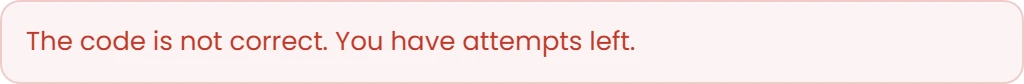 If the code does not arrive or is rejected