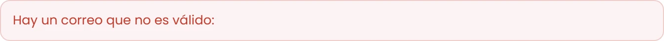 Si falta un correo o está repetido