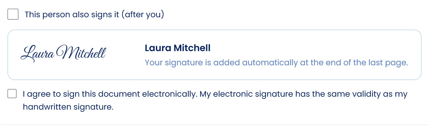 Decide whether the recipient must also sign