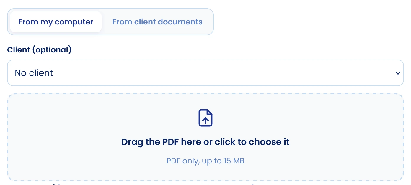 Choose the PDF to sign