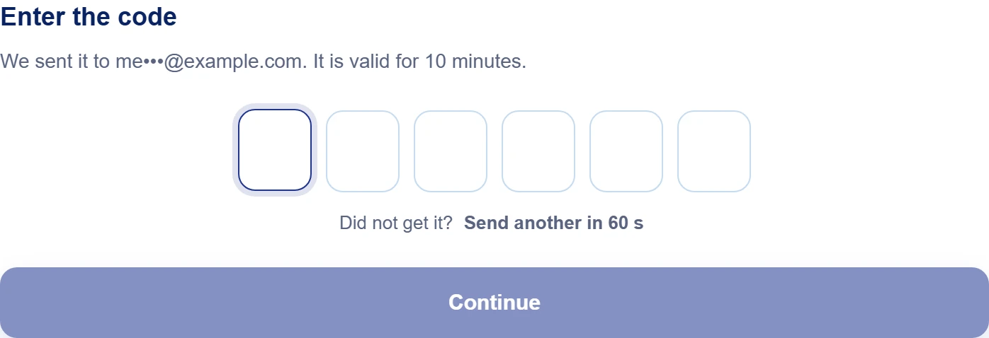 Enter the access code