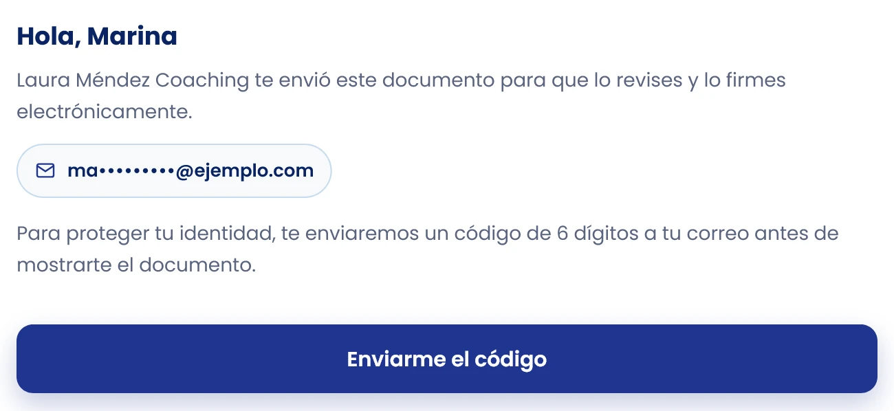 Abre tu enlace y solicita el código