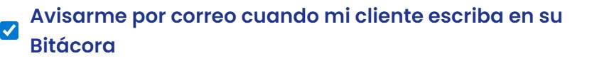 Activa los avisos de Bitácora