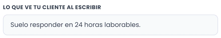 Escribe la información de respuesta