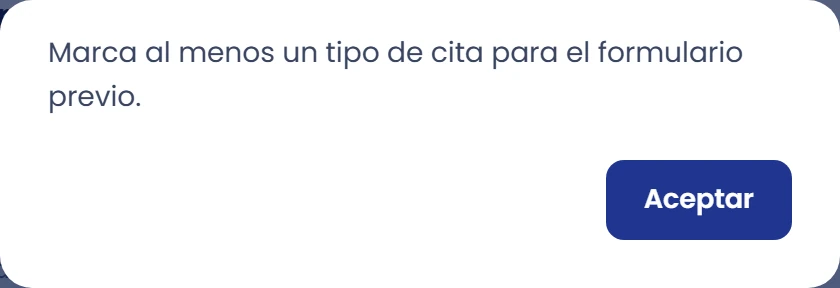 Si no seleccionaste ningún tipo