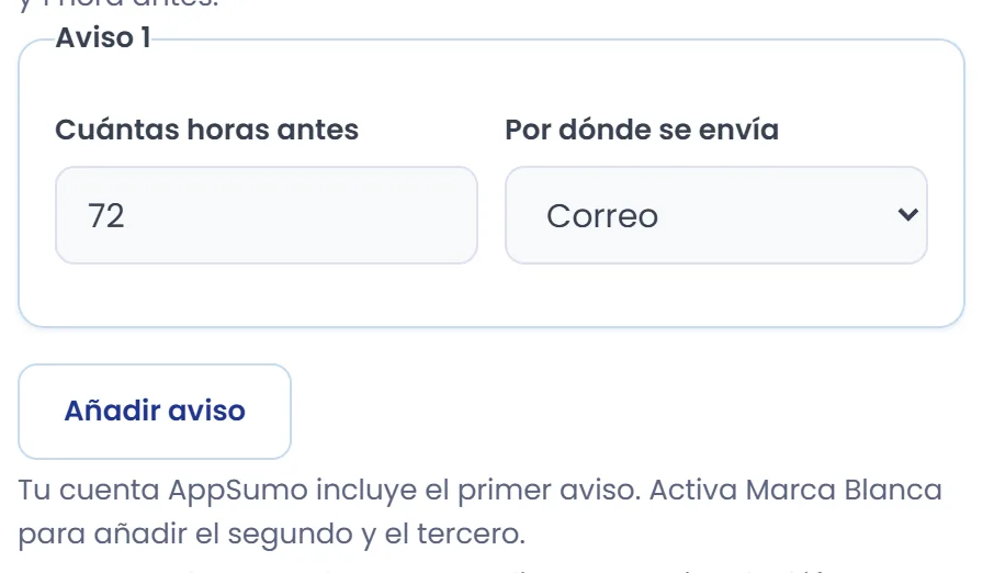 Si tu cuenta es de AppSumo sin Marca Blanca