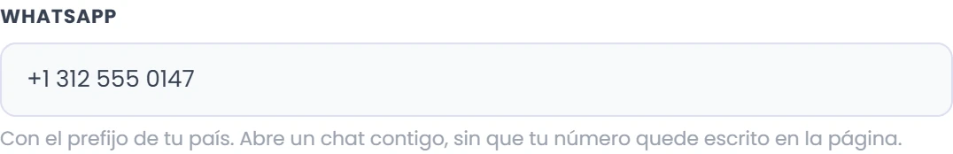 Completa los canales de contacto
