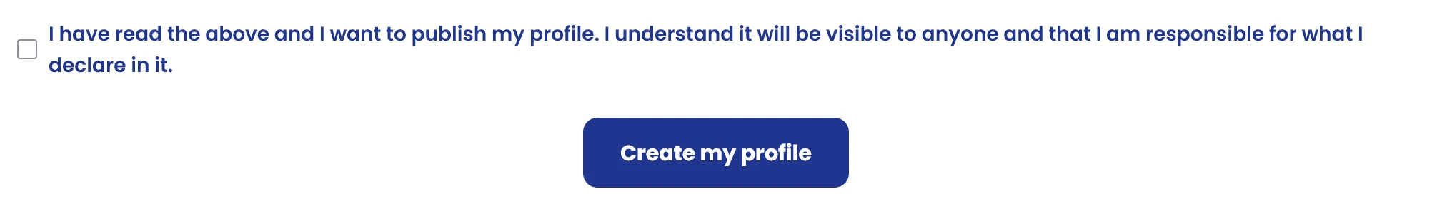 Create your first profile