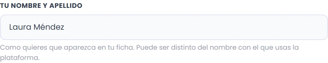 Revisa tu nombre público