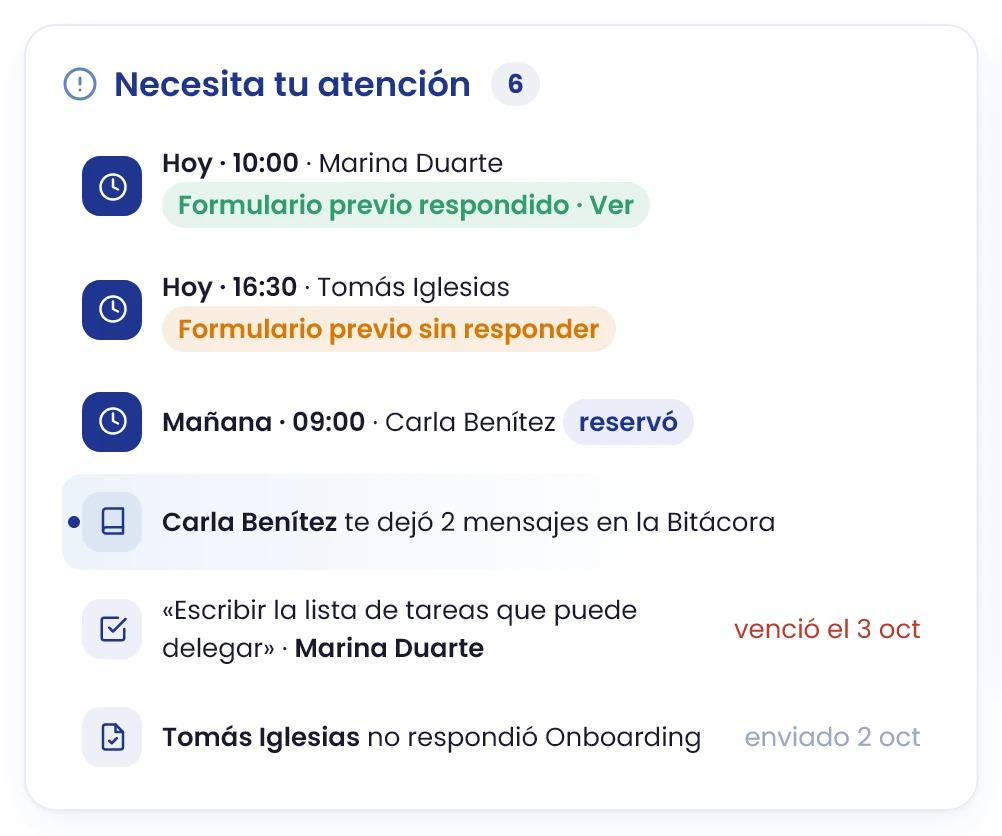 Revisa Necesita tu atención