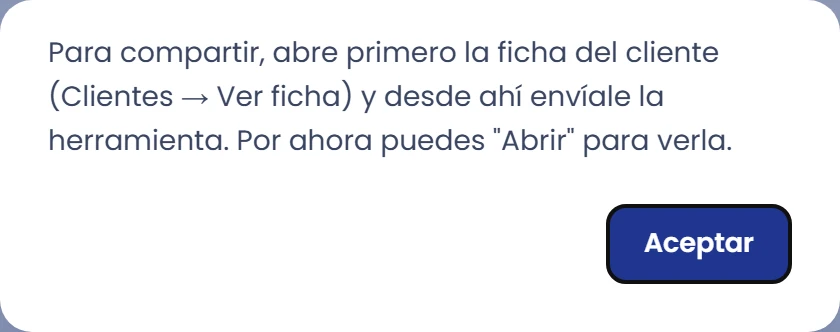Si no tienes una ficha de cliente abierta