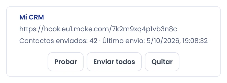 Envía las fichas anteriores a ese destino