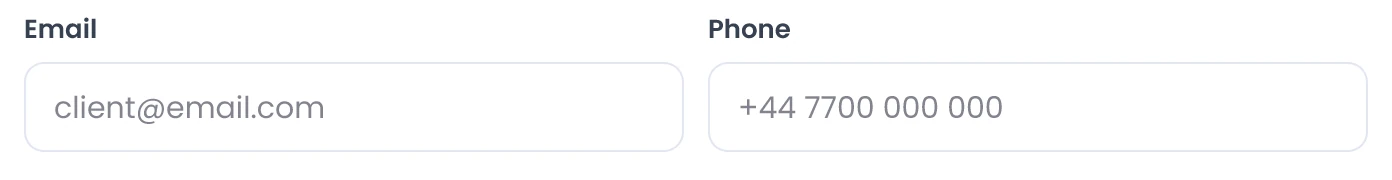 Add email and phone
