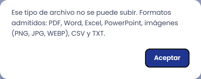 Si el archivo no se acepta