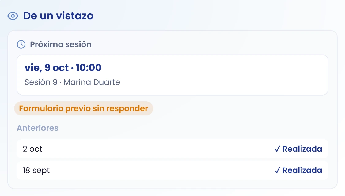 Consulta De un vistazo