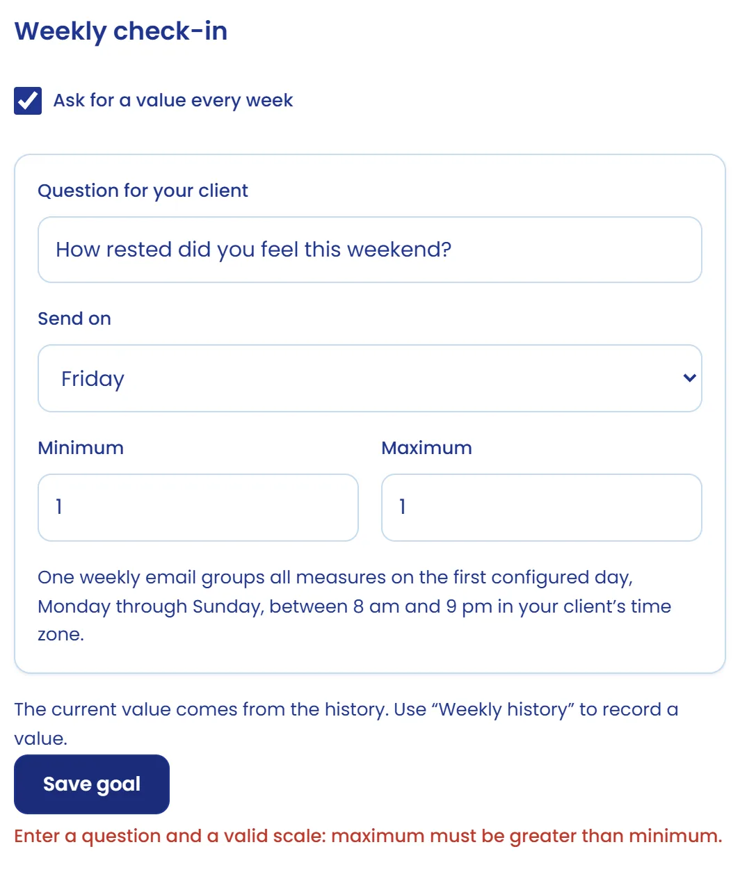 If the question is missing or the scale is invalid