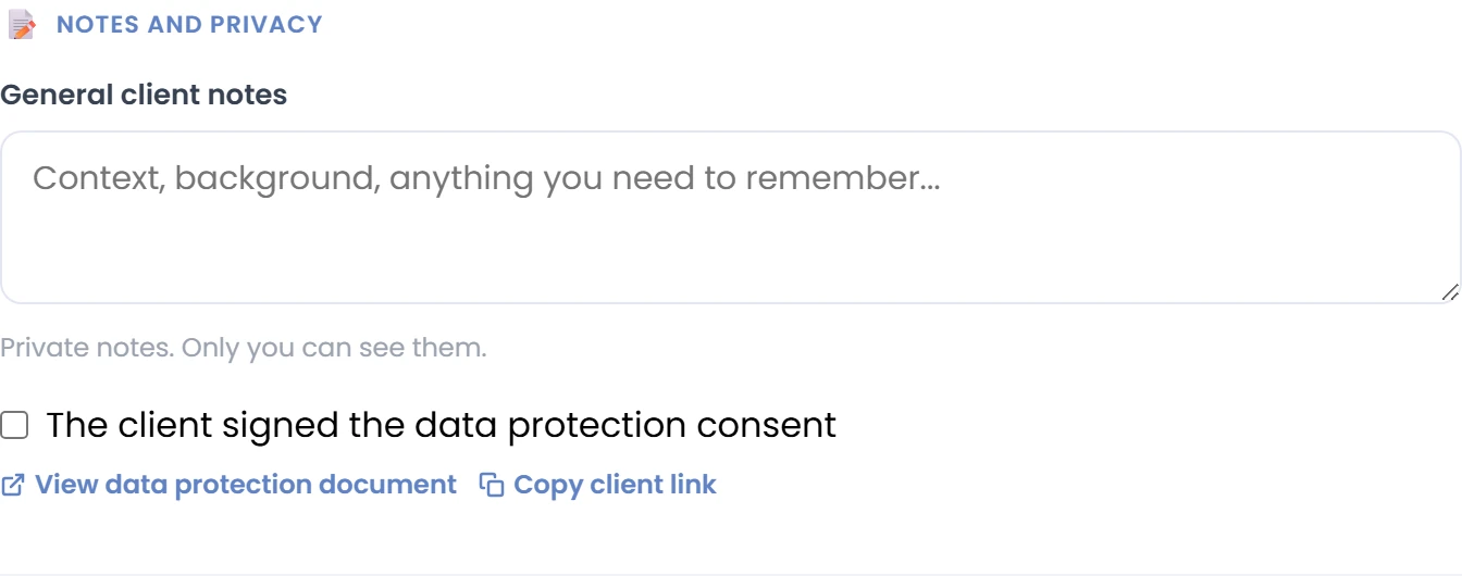 Add notes and review consent