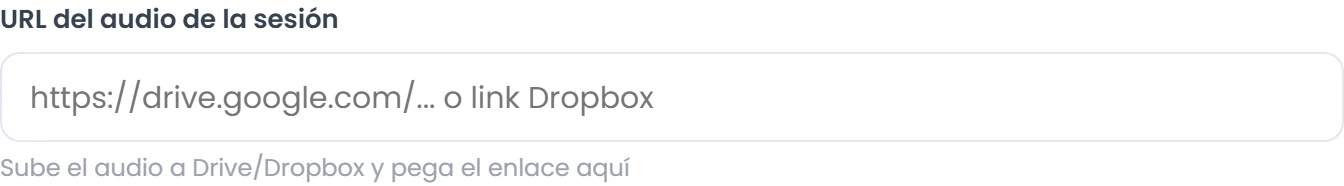 Añade un enlace de audio si corresponde